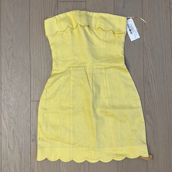 Reformation Isles Linen Dress | Size 2 | Color: Zest - Picture 3 of 8